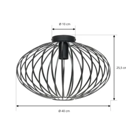 Lindby Loftlamper > Maivi loftslampe, sort, 40 cm, jern, bur