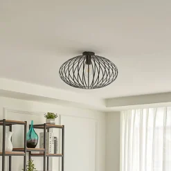 Lindby Gang|Loftlamper > Maivi loftslampe, sort, 50 cm, jern, bur