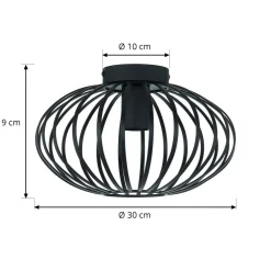 Gang|Loftlamper ^ Lindby Maivi loftslampe, sort, 30 cm, jern, bur
