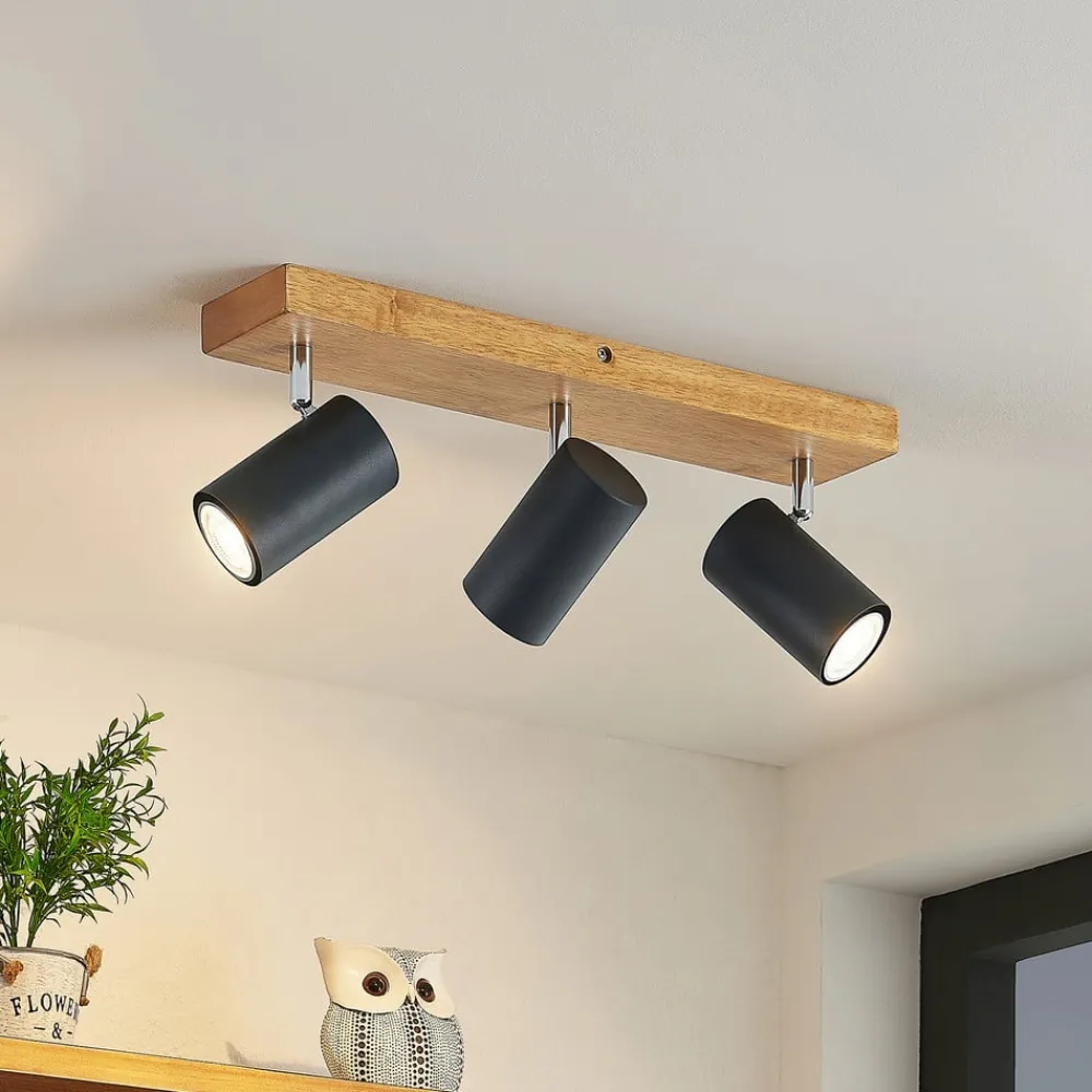 Lindby Loftlamper|Loftlamper > Maniva loftspot, 44 cm, 3 lyskilder, sort, GU10