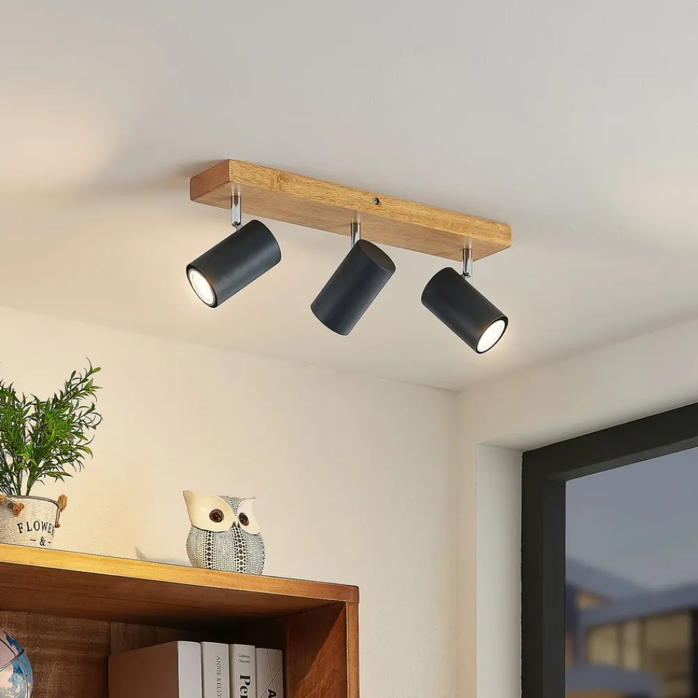 Lindby Loftlamper|Loftlamper > Maniva loftspot, 44 cm, 3 lyskilder, sort, GU10