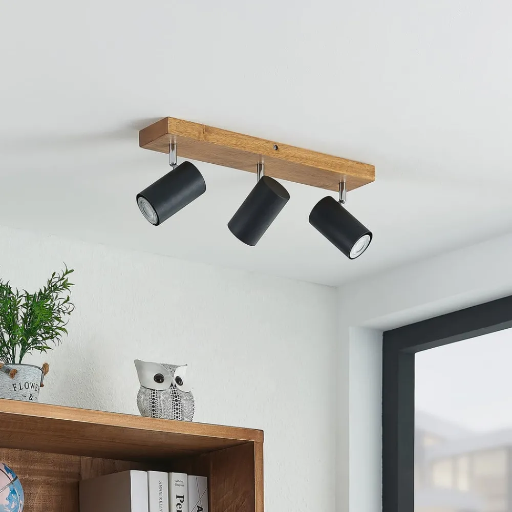 Lindby Loftlamper|Loftlamper > Maniva loftspot, 44 cm, 3 lyskilder, sort, GU10