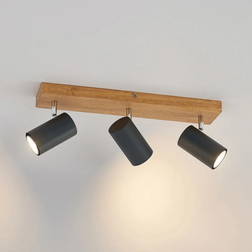 Lindby Loftlamper|Loftlamper > Maniva loftspot, 44 cm, 3 lyskilder, sort, GU10