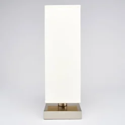 Lindby Gang|Bordlamper > Martje bordlampe, højde 35 cm, hvid, tekstil, metal