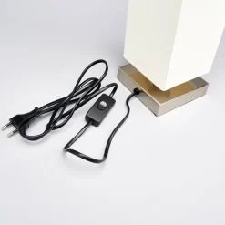 Lindby Gang|Bordlamper > Martje bordlampe, højde 35 cm, hvid, tekstil, metal