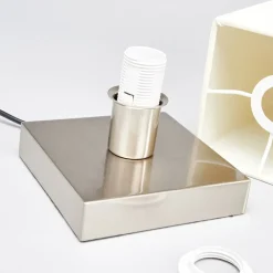 Lindby Gang|Bordlamper > Martje bordlampe, højde 35 cm, hvid, tekstil, metal