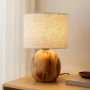Bordlamper ^ Lindby Mayumi bordlampe, højde 31 cm, træ, tekstil