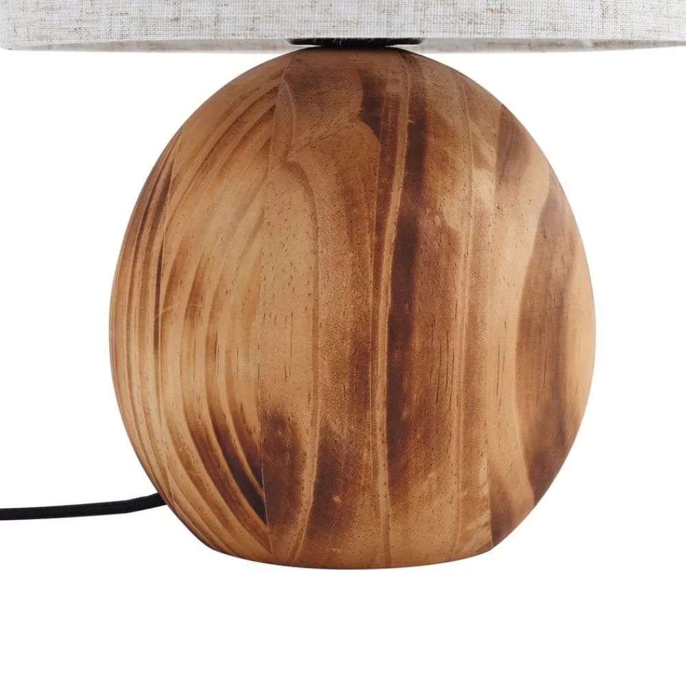 Bordlamper ^ Lindby Mayumi bordlampe, højde 31 cm, træ, tekstil