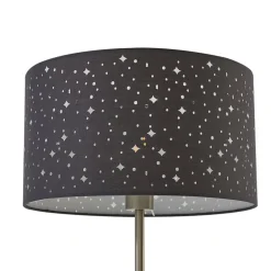Lindby Gang|Pendellamper > Melanie gulvlampe, grå, stof, Ø 36 cm, 2 lyskilder.