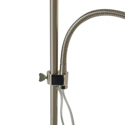 Lindby Gang|Pendellamper > Melanie gulvlampe, grå, stof, Ø 36 cm, 2 lyskilder.