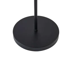 Gang|Gulvlamper ^ Lindby Melanie gulvlampe, sort, stof, Ø 36 cm, 2 lyskilder.