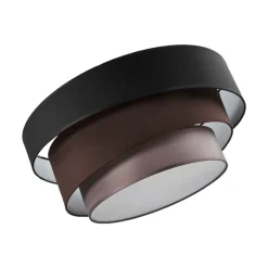 Lindby Gang|Loftlamper > Melia loftlampe, sort/brun, tekstil, Ø 56cm
