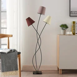 Lindby Gang|Pendellamper > Melis gulvlampe, 130 cm, 3 lyskilder, tekstil