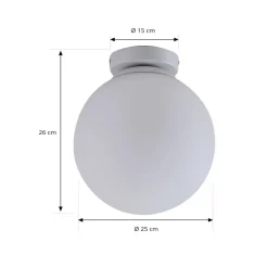 Lindby Loftlamper|Loftlamper > Meriala loftlampe hvid, glas Ø 25 cm