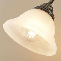 Lindby Bordlamper > Mialina bordlampe, 42 cm, hvid, glas, metal