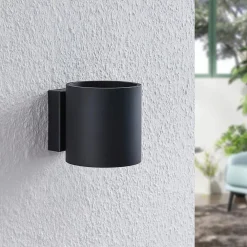 Lindby Væglamper > Mirza væglampe i aluminium, rund, sort