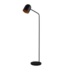 Lindby Gulvlamper|Gulvlamper > Morik gulvlampe, 1 lyskilde, sort/guld, metal
