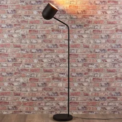 Lindby Gulvlamper|Gulvlamper > Morik gulvlampe, 1 lyskilde, sort/guld, metal