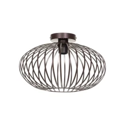 Gang|Loftlamper ^ Lindby Nahele loftlampe, brun, metal, Ø 40 cm, E27