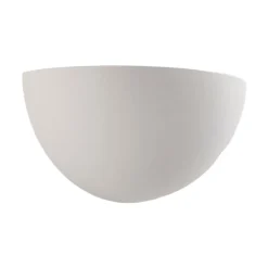 Lindby Gang|Væglamper > Narin uplight væglampe, hvid, gips, halvcirkelformet, 28 cm