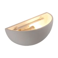 Lindby Gang|Væglamper > Narin uplight væglampe, hvid, gips, halvcirkelformet, 28 cm