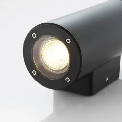 Lindby Terrassebelysning|Væglamper > Nati udendørs væglampe, 22 cm, antracit, IP54, rund