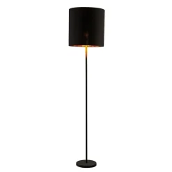 Lindby Gang|Pendellamper > Nymar gulvlampe, tekstil, sort-guld