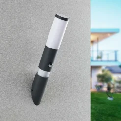 Væglampe Med Sensor|Væglamper ^ Lindby Okari udendørs væglampe med sensor fakkel
