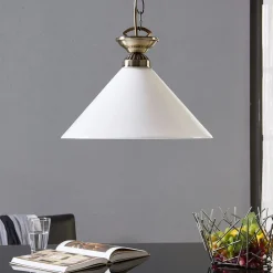 Lindby Gang|Pendellamper > Otis pendellampe, Ø 30 cm, hvid, glas, kegle, E27