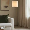 Gang|Pendellamper ^ Lindby Parsa gulvlampe, hvid, tekstil, højde 167 cm, E27