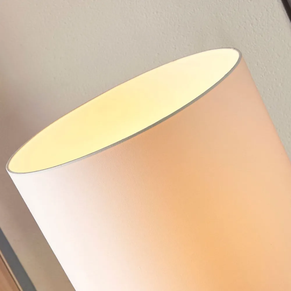 Gang|Pendellamper ^ Lindby Parsa gulvlampe, hvid, tekstil, højde 167 cm, E27