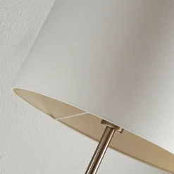 Gang|Pendellamper ^ Lindby Parsa gulvlampe, hvid, tekstil, højde 167 cm, E27