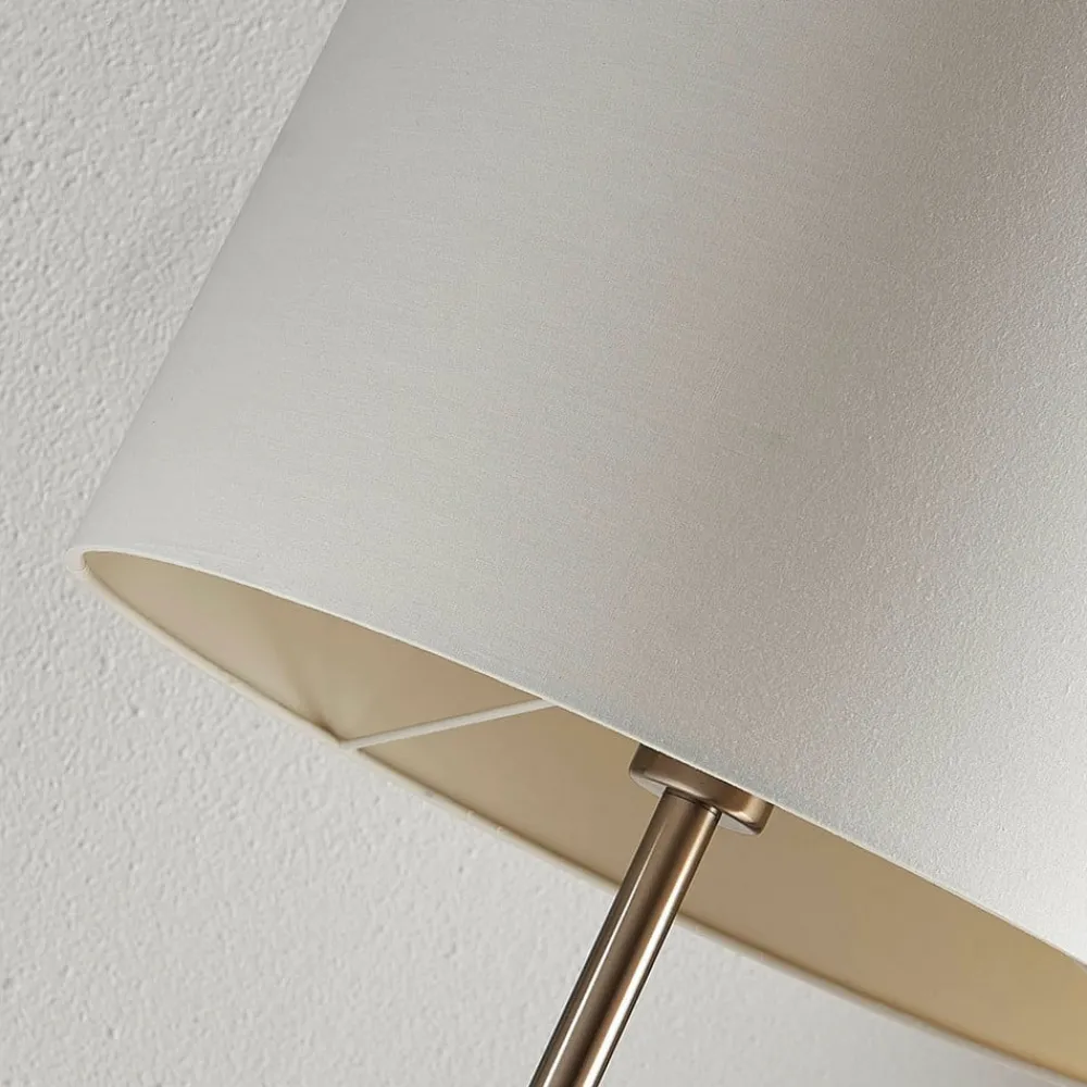 Gang|Pendellamper ^ Lindby Parsa gulvlampe, hvid, tekstil, højde 167 cm, E27