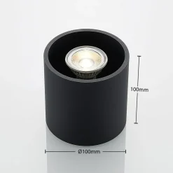 Loftlamper|Loftlamper ^ Lindby Parvin aluminium downlight, rund, sort