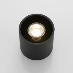 Loftlamper|Loftlamper ^ Lindby Parvin aluminium downlight, rund, sort