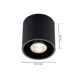 Loftlamper|Loftlamper ^ Lindby Parvin aluminium downlight, rund, sort
