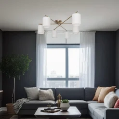 Lindby Loftlamper > Pellinora loftlampe, nikkelfarve/hvid