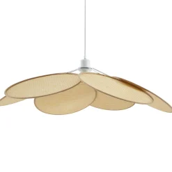 Lindby Pendellamper|Pendellamper > pendel Astraia, natur/hvid, rattan, Ø 80 cm