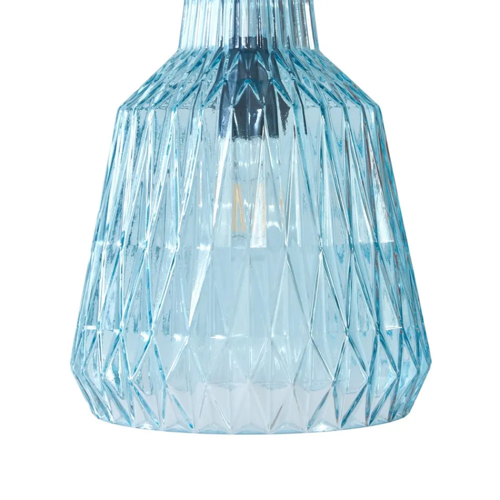 Pendellamper ^ Lindby pendel Belarion, blå, 1-lys, glas, Ø 23 cm