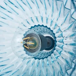 Pendellamper ^ Lindby pendel Belarion, blå, 1-lys, glas, Ø 23 cm