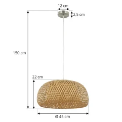 Lindby Pendellamper|Pendellamper > pendel Jadwiga, Ø 45 cm, bambus, E27