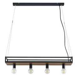 Pendellamper|Pendellamper ^ Lindby -pendel Kirista, 4-lys, sort, træ, 100 cm