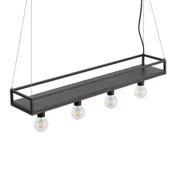 Pendellamper|Pendellamper ^ Lindby -pendel Kirista, 4-lys, sort, træ, 100 cm