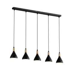 Lindby Pendellamper|Pendellamper > pendellampe Arina, 100 cm, sort, 5 lyskilder