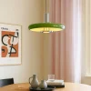 Pendellamper ^ Lindby pendellampe Branford, retro, Ø 35 cm, grøn, metal
