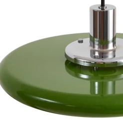 Pendellamper ^ Lindby pendellampe Branford, retro, Ø 35 cm, grøn, metal