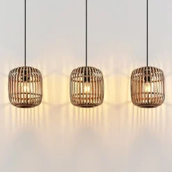 Lindby Pendellamper|Pendellamper > pendellampe Canyana, natur, 3 lyskilder, rattan, 105 cm