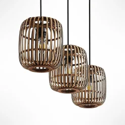 Lindby Pendellamper|Pendellamper > pendellampe Canyana, natur, 3 lyskilder, rattan, 105 cm