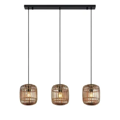 Lindby Pendellamper|Pendellamper > pendellampe Canyana, natur, 3 lyskilder, rattan, 105 cm
