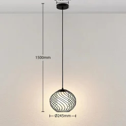 Lindby Pendellamper|Pendellamper > pendellampe Cedrice, 1 lyskilde, sort, metal, E27